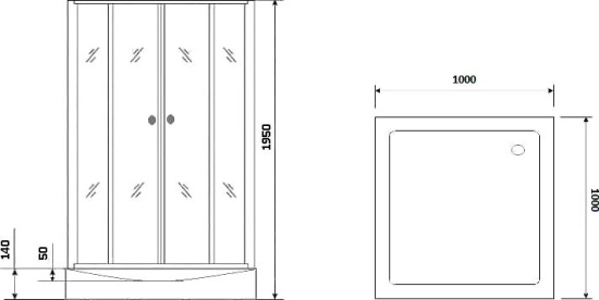 Душевой уголок Niagara Nova NG-0100-14 100x100, квадратный