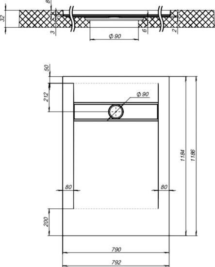 Поддон для душа Aquanet Delight NEW 008B 120x80 черный камень, с сифоном