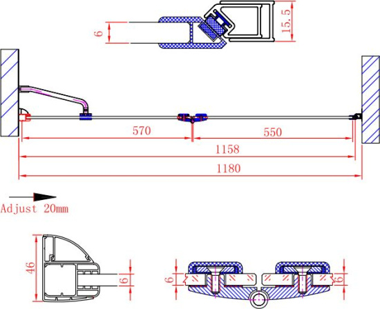 Душевая дверь в нишу Cezares Verona-W-B-12-120-C-Cr