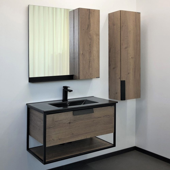 Тумба с раковиной Comforty Бонн 90 дуб темный