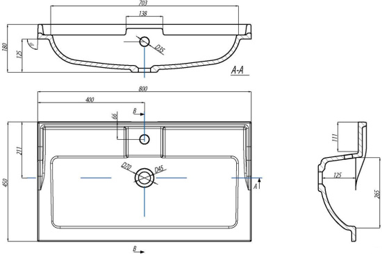 Тумба с раковиной Aquaton Лофт Фабрик 80 дуб кантри