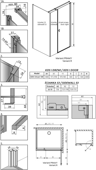 Душевой уголок Radaway Nes KDS I 100x75 R