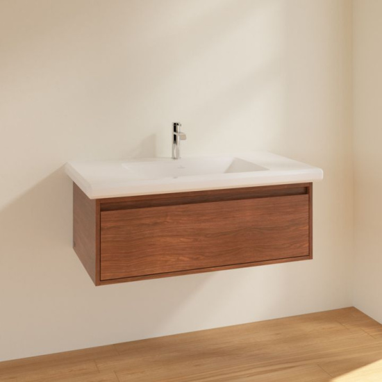 Тумба с раковиной Villeroy & Boch Antheus 100 american walnut, подвесная