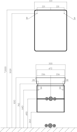 Мебель для ванной Aquaton Скай Pro 50