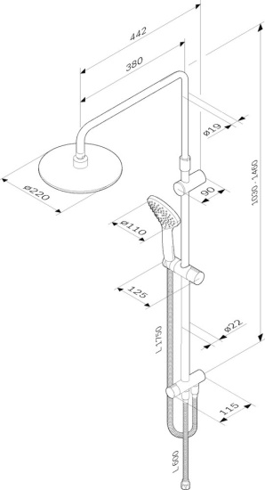 Душевой комплект AM.PM Gem F0790022 + смеситель F85A10022