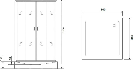 Душевая кабина Niagara Premium NG-6901-01GQ Black 90x90