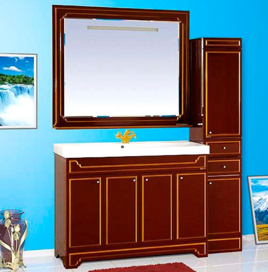 Мебель для ванной Misty Praga 120 бордо патина