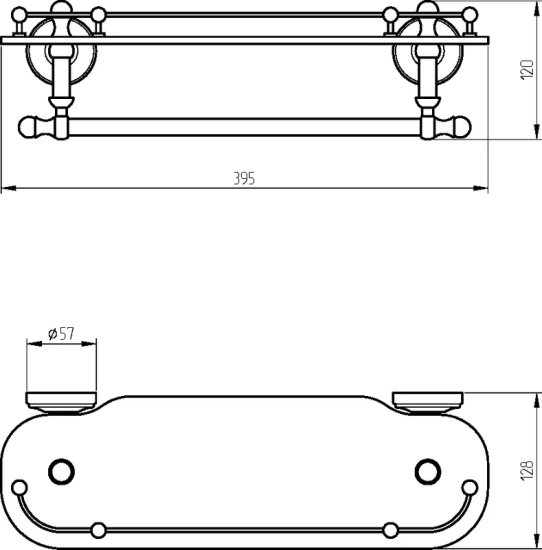 Полка Migliore Mirella 17329 с полотенцедержателем, золото