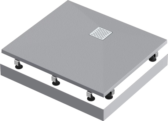 Поддон для душа Good Door Essentia 80x90, с сифоном, графит