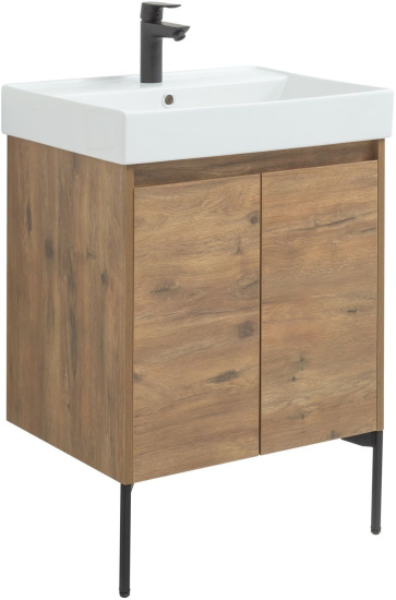 Тумба с раковиной Aquanet Nova Lite 60 дуб рустикальный, с дверками