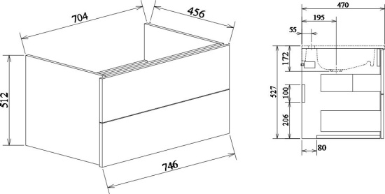 Мебель для ванной Sanflor Чикаго 75