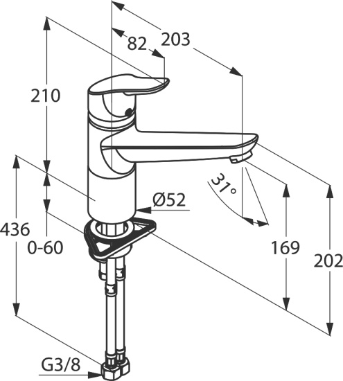 Смеситель для кухни Kludi Objekta DN 15