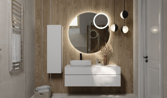 Мебель для ванной Raval Decent 120 белая глянцевая