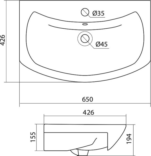 Тумба с раковиной Onika Кристи 65.182