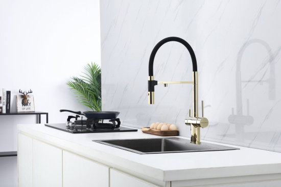 Смеситель для кухни Paulmark Magneto Ma213118-G золото