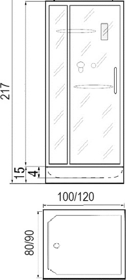 Душевая кабина River Tana 100/80 100x80x15