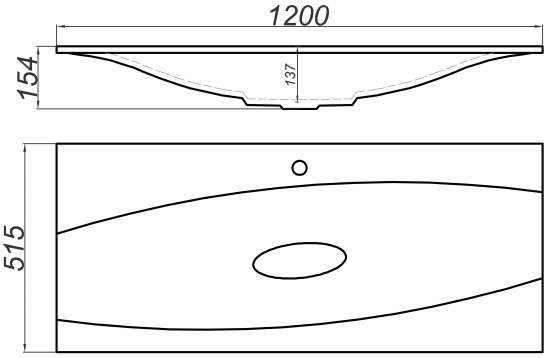 Тумба с раковиной Clarberg Evolution 120 крафт темный