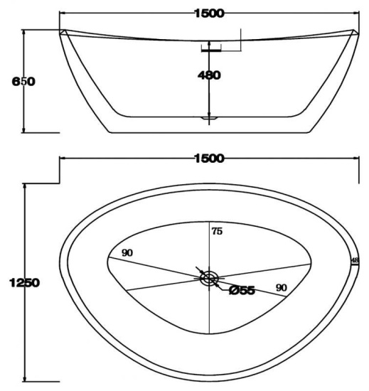 Акриловая ванна BelBagno BB47-1500 150 см
