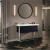 Мебель для ванной Villeroy & Boch Antheus black ash, с подставкой из глянцевой стали Мебель для ванной Villeroy & Boch Antheus black ash, с подставкой из глянцевой стали