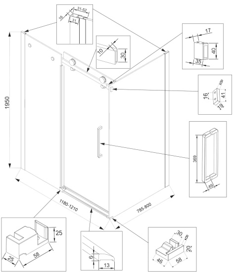Душевой уголок Veconi Rovigo RV-074B 120x80