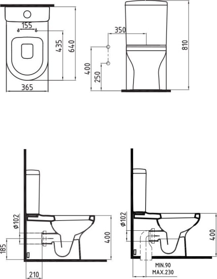 Унитаз-компакт Bien Venus VNKD064N1VP1W3000 с функцией биде