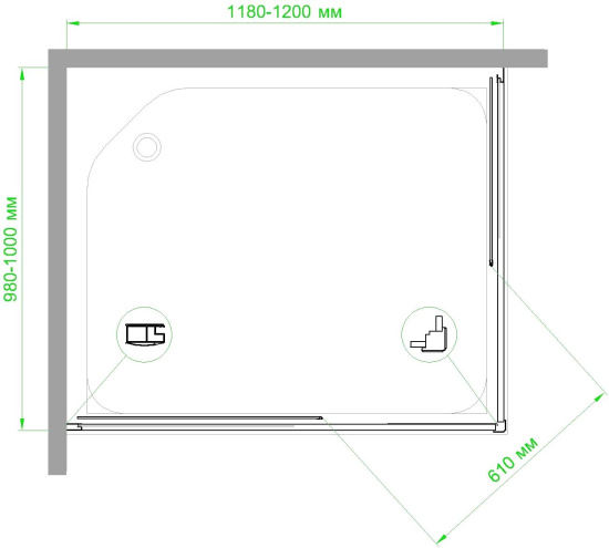 Душевой уголок Royal Bath HPD RB1120HPD-T-BL 120x100