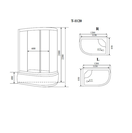 Душевая кабина Timo Standart T-6620SFR