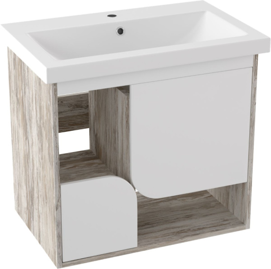 Тумба с раковиной Runo Сити 70 дуб скандинавский