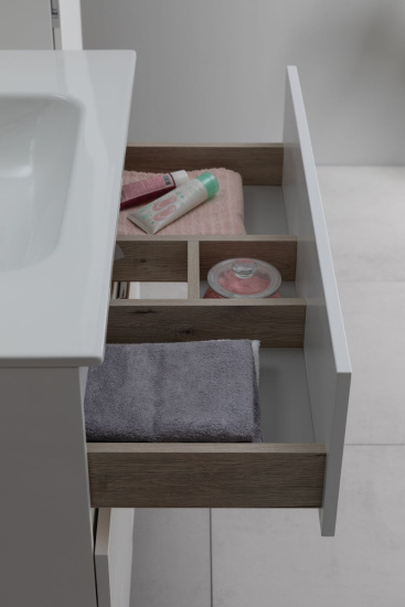 Тумба с раковиной Aquanet Алвита new 80 напольная, белая матовая, с дверками и ящиком