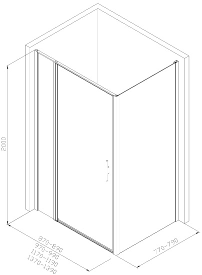 Душевой уголок Allen Brau Priority 120x80 3.31033.BBA + 3.31042.BBA, профиль черный браш