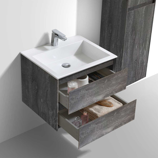 Мебель для ванной Vincea Luka 60 2 ящика, камень
