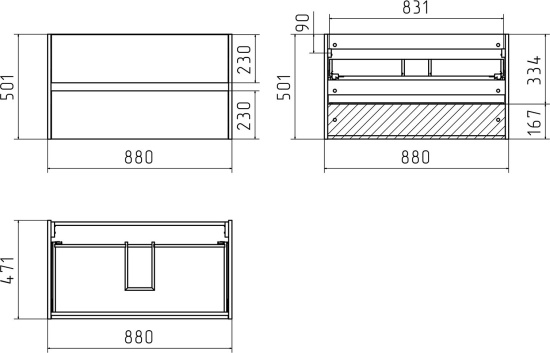 Тумба с раковиной Misty Алиса 90 подвесная, белая