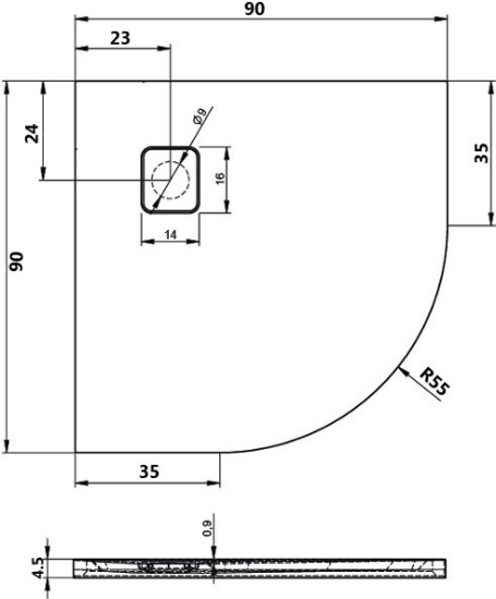 Поддон для душа Riho Basel 451 90x90 см