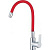 Смеситель для кухни Haiba HB70112-6 с гибким изливом, красный/ хром
