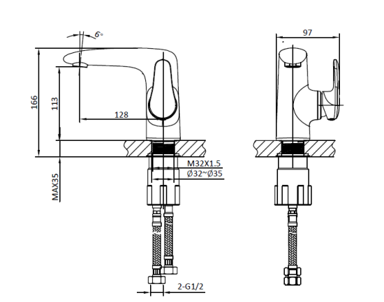 Смеситель для раковины Altrobagno Squalo 0106 Cr