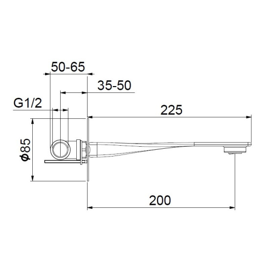 Излив Webert One-B AC1039441, черный/сталь