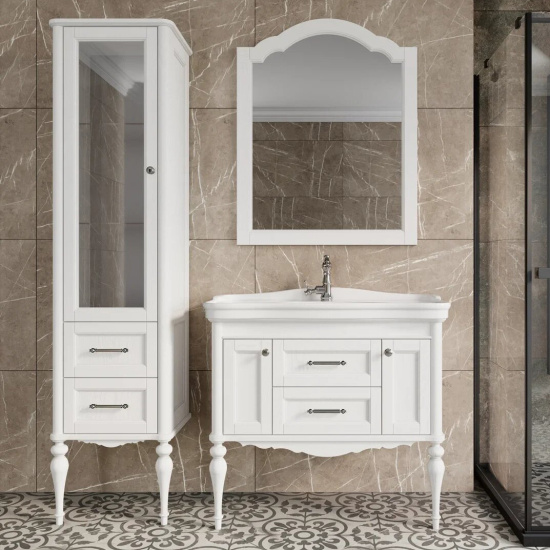 Пенал ValenHouse Эстетика 50 L белый, фурнитура хром