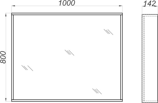 Зеркало Aqwella Basic 80х100 дуб золотой, с полкой