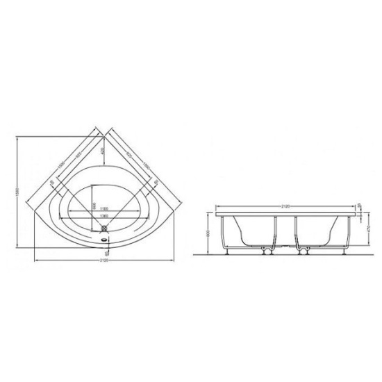 Акриловая ванна Vitra Optiset 150x150