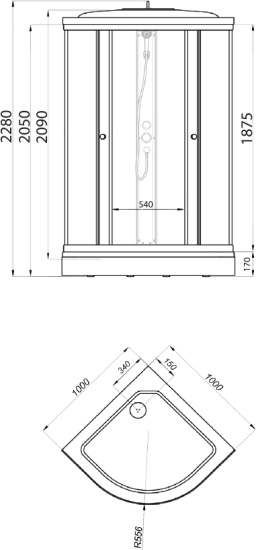 Душевой уголок Triton Ультра Щ0000039051 100х100 см белый, с поддоном