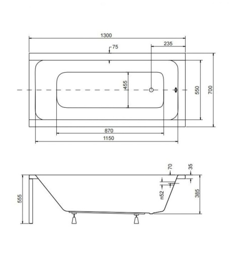 Акриловая ванна Besco Modern 130