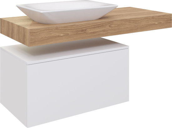 Столешница с раковиной Duravit Viu 60 дуб французский, 120, без отверстий + тумба 80