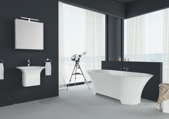 Ванна из искусственного камня Aquanet Bloom Ellipse TC-S92 165x75 см. глянцевая