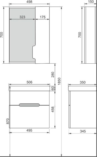 Зеркало Jorno Moduo Slim 50