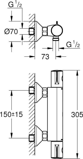 Душевой комплект Grohe Grohtherm 800 34558000 + 26381001