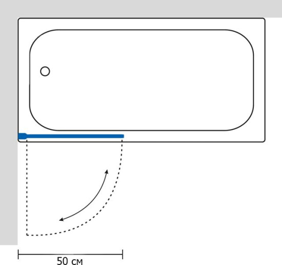 Шторка на ванну GuteWetter Lux Pearl GV-601 левая 50 см стекло бесцветное, профиль хром
