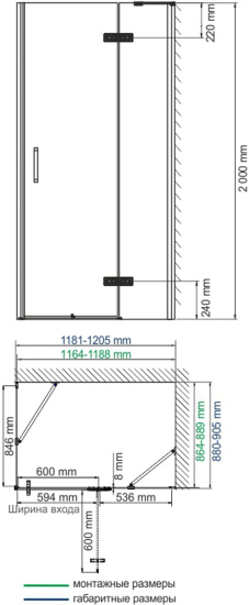 Душевой уголок Wasserkraft Aller Black 10H07RBLACK 120x90 см