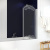 Шторка на ванну Vegas Glass EV ARC 76 08 B5+kristall R, профиль глянцевый хром, стекло бронза рисунок kristall