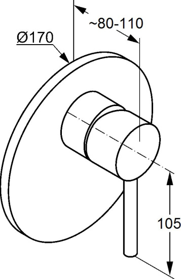Смеситель для душа Kludi Bozz 386553976 с внутренней частью, черный