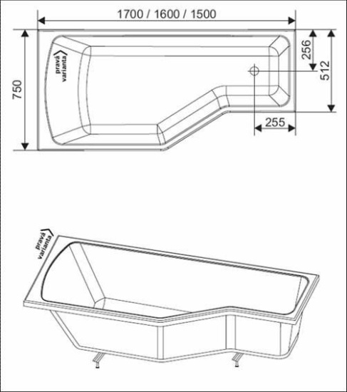 Акриловая ванна Ravak Be Happy 150x75 L